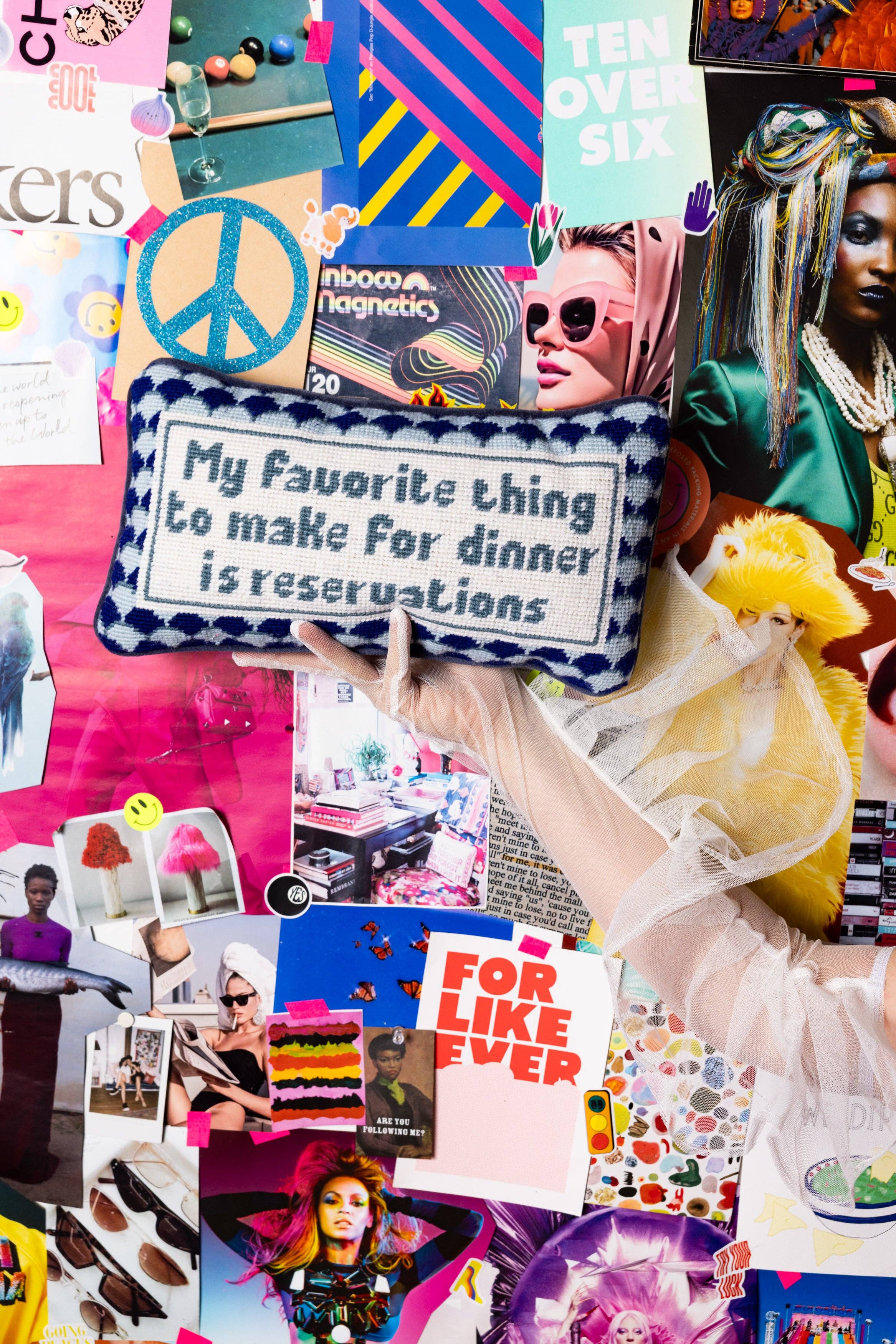 Reservations Needlepoint Pillow-Handbags-LouisGeorge Boutique-LouisGeorge Boutique, Women’s Fashion Boutique Located in Trussville, Alabama