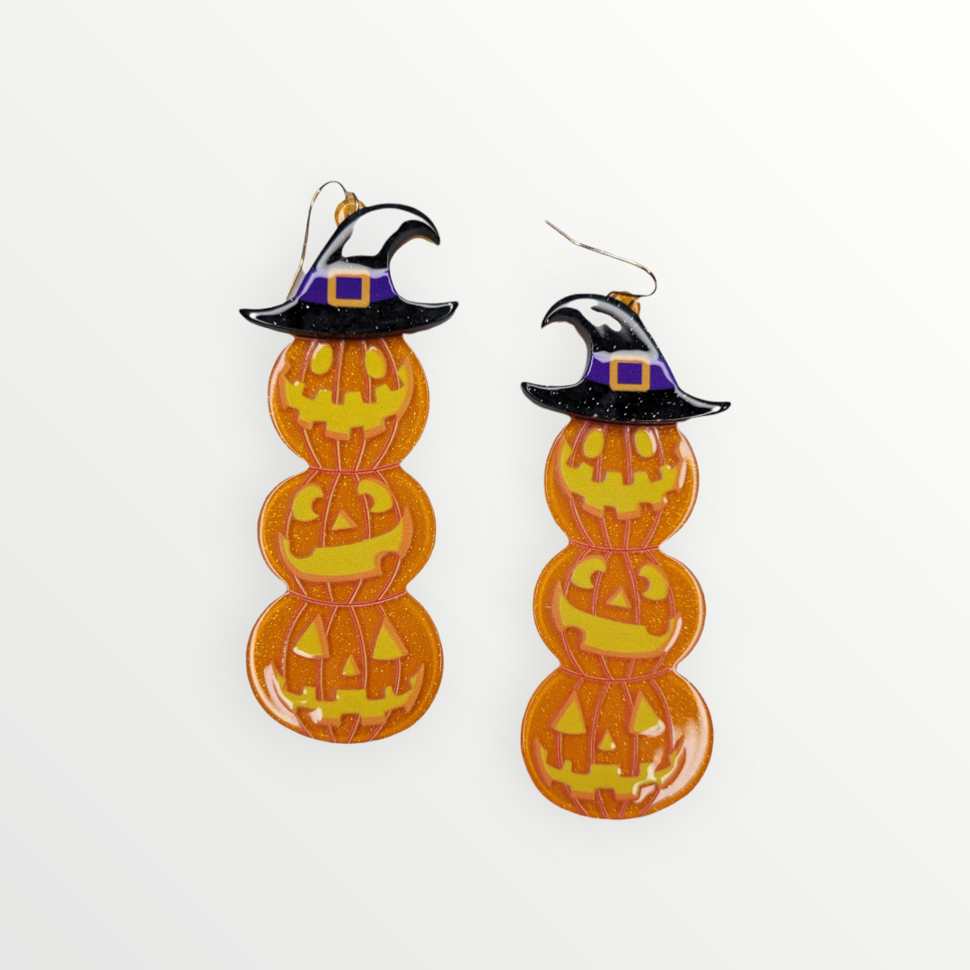 Sparkly Stacked Pumpkin Earrings-Earrings-LouisGeorge Boutique-LouisGeorge Boutique, Women’s Fashion Boutique Located in Trussville, Alabama