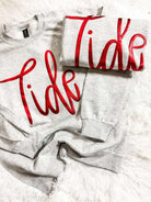 Crimson TIDE Metallic Puff Sweatshirt - Heather Grey - Plus/Regular-Apparel-LouisGeorge Boutique-LouisGeorge Boutique, Women’s Fashion Boutique Located in Trussville, Alabama