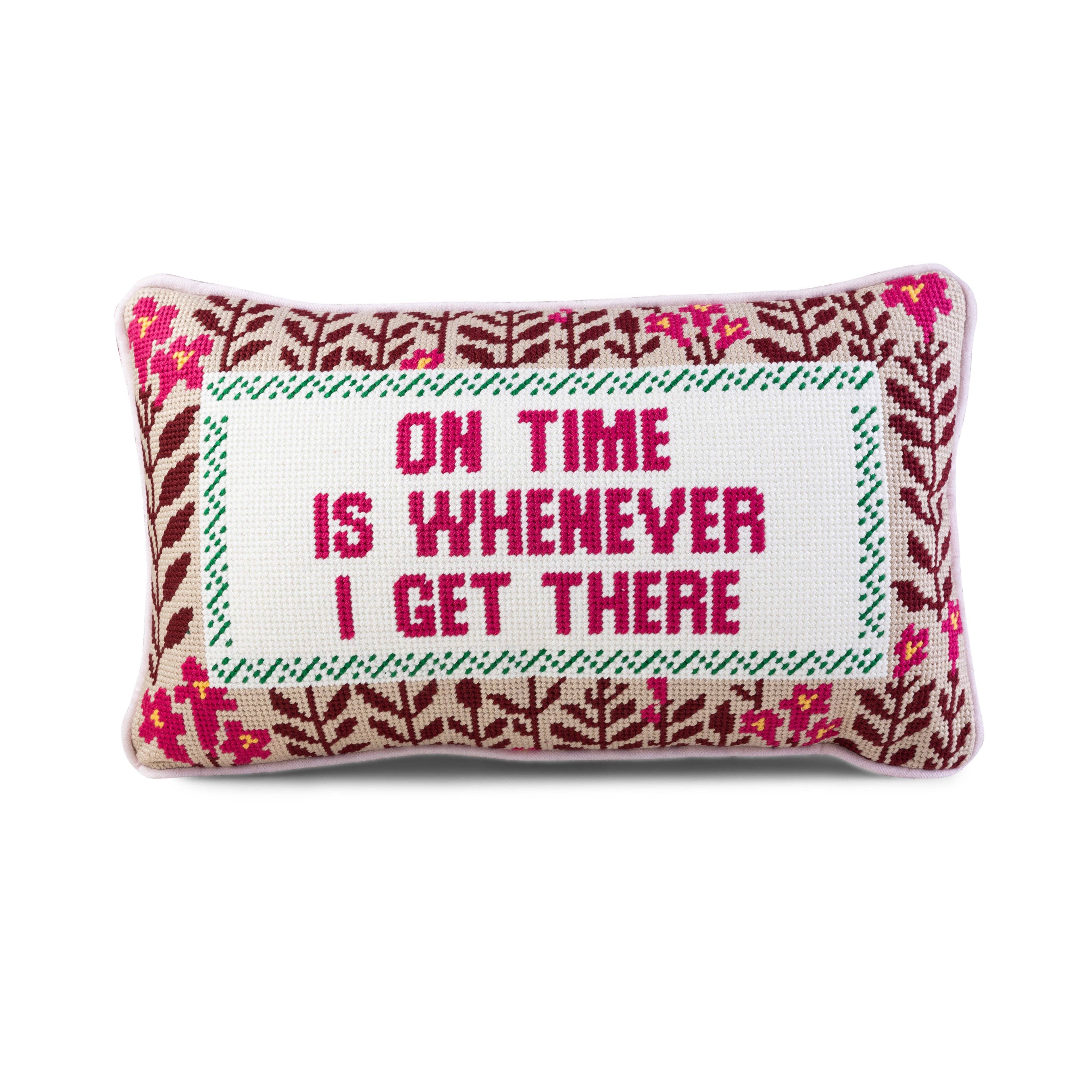 On Time Needlepoint Pillow-Handbags-LouisGeorge Boutique-LouisGeorge Boutique, Women’s Fashion Boutique Located in Trussville, Alabama