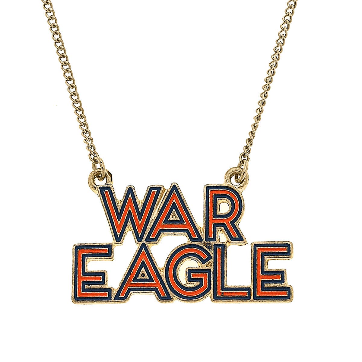 Auburn Tigers Outline Enamel Necklace-Accessories-Canvas Style-LouisGeorge Boutique, Women’s Fashion Boutique Located in Trussville, Alabama