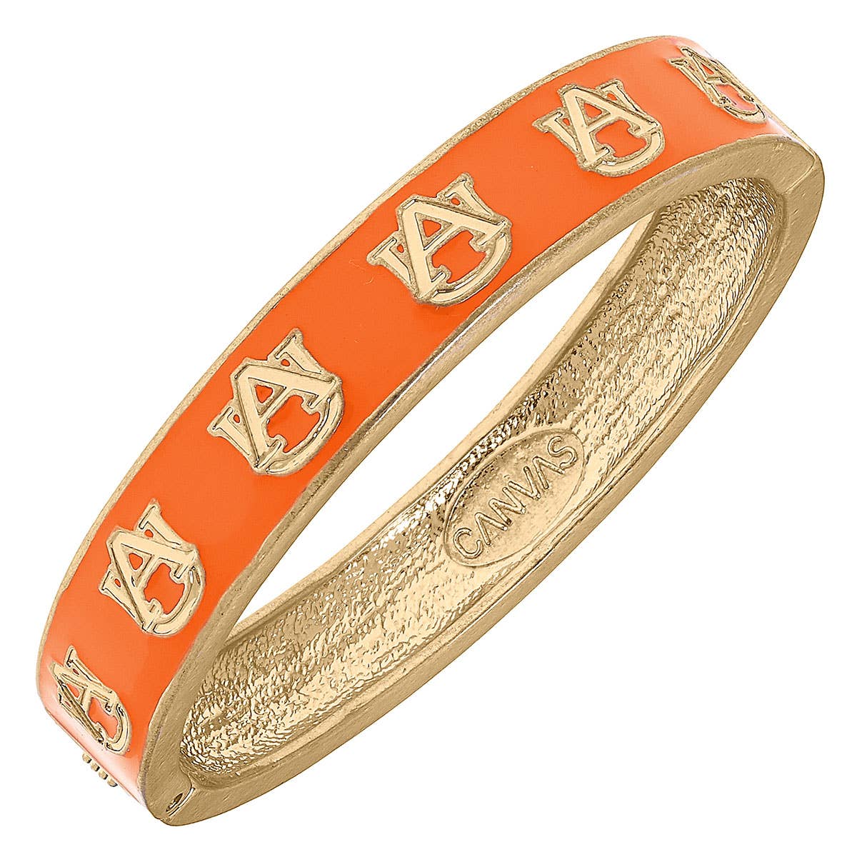 Auburn Tigers Enamel Logo Hinge Bangle: Burnt Orange-Accessories-Canvas Style-LouisGeorge Boutique, Women’s Fashion Boutique Located in Trussville, Alabama