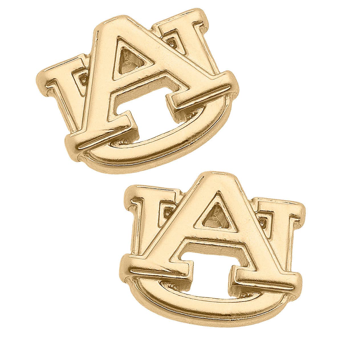 Auburn Tigers 24K Gold Plated Stud Earrings-Accessories-Canvas Style-LouisGeorge Boutique, Women’s Fashion Boutique Located in Trussville, Alabama