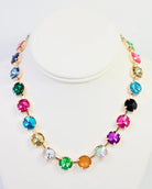 Shalimar Large Rhinestone Necklace Dark Multi-Necklaces-LouisGeorge Boutique-LouisGeorge Boutique, Women’s Fashion Boutique Located in Trussville, Alabama
