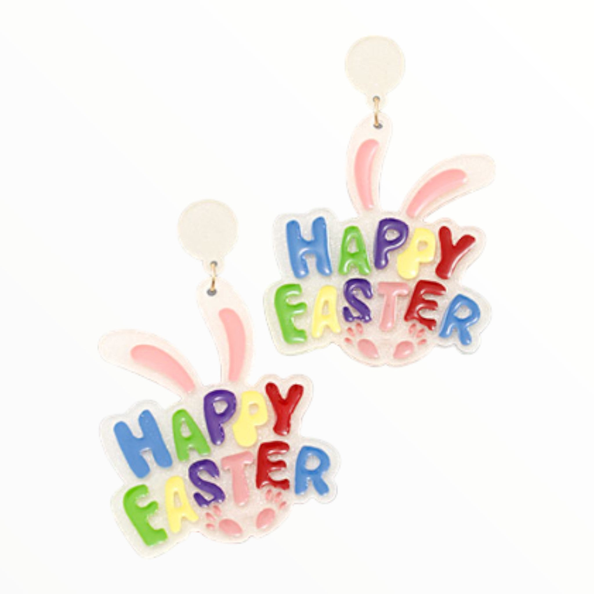Happy Easter Bunny Ears Acrylic Earrings-Earrings-LouisGeorge Boutique-LouisGeorge Boutique, Women’s Fashion Boutique Located in Trussville, Alabama
