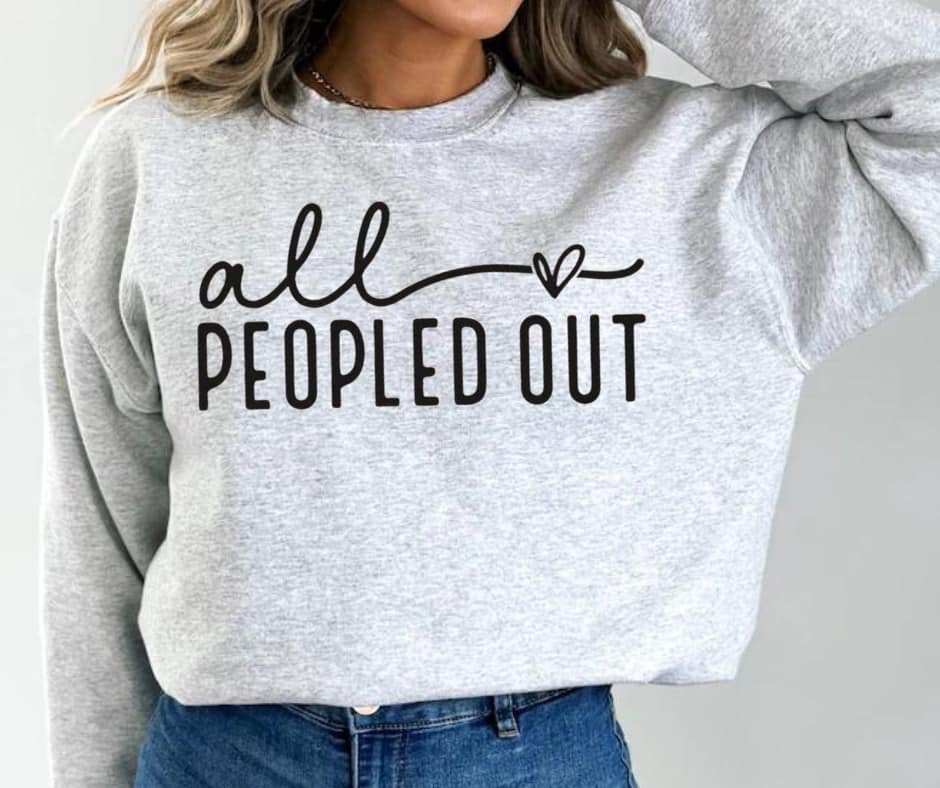 All Peopled Out Sweatshirt - Ash Grey - Plus/Regular-Apparel-LouisGeorge Boutique-LouisGeorge Boutique, Women’s Fashion Boutique Located in Trussville, Alabama