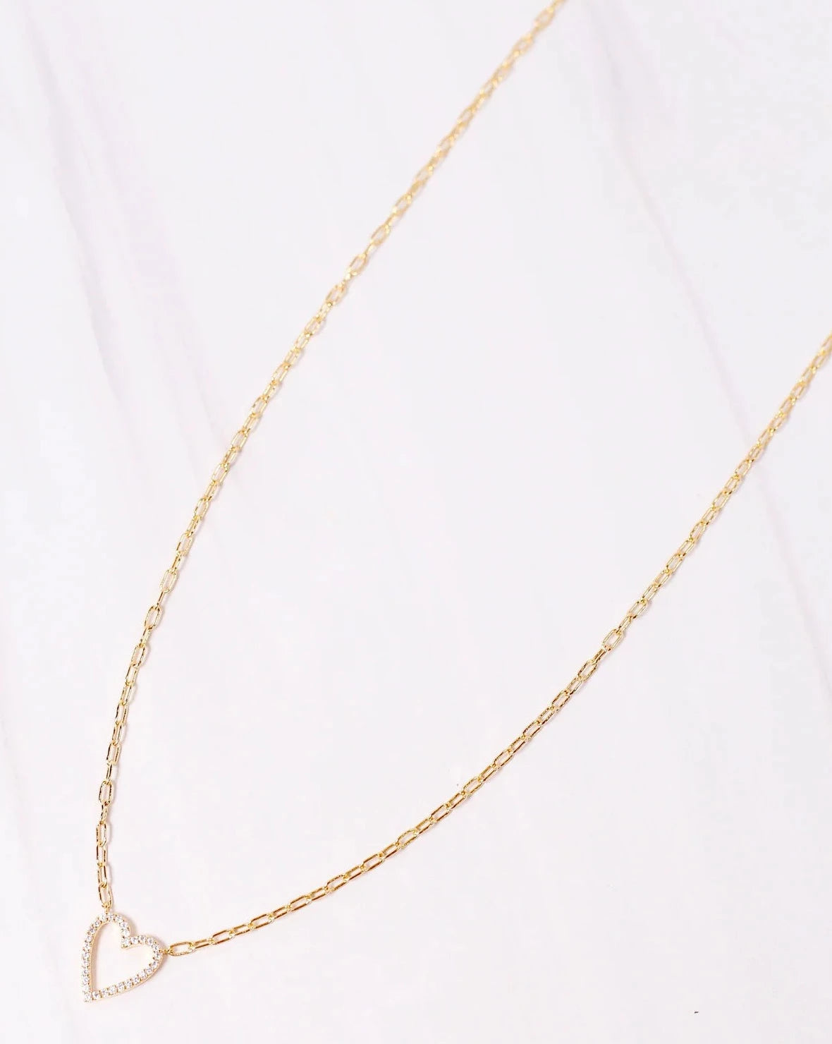 Andrew Heart Necklace Gold-Necklaces-Caroline Hill-LouisGeorge Boutique, Women’s Fashion Boutique Located in Trussville, Alabama