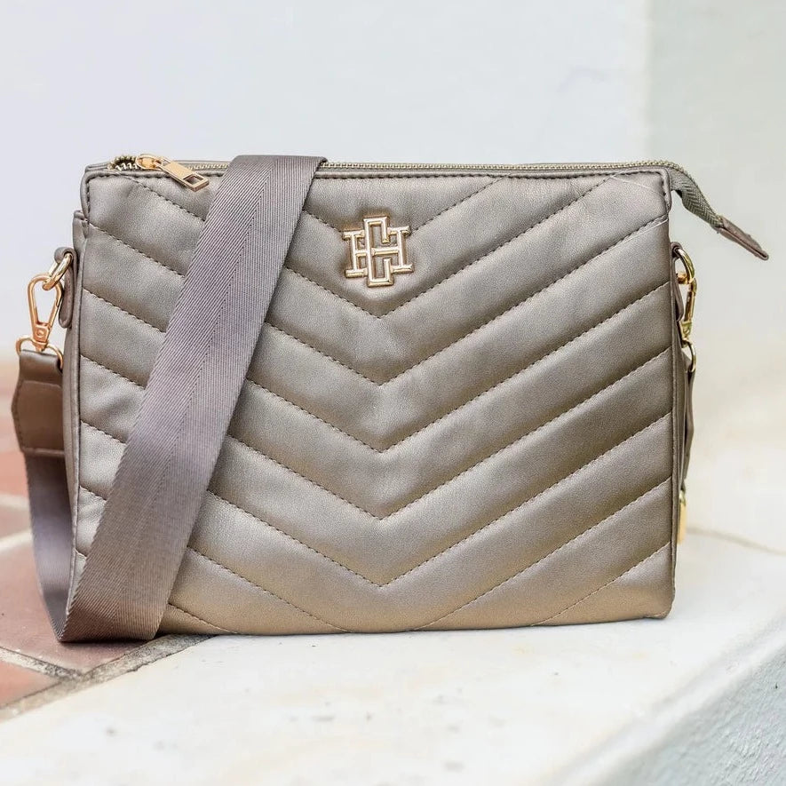 Ariana Quilted Crossbody - Bronze-Crossbody-Caroline Hill-LouisGeorge Boutique, Women’s Fashion Boutique Located in Trussville, Alabama