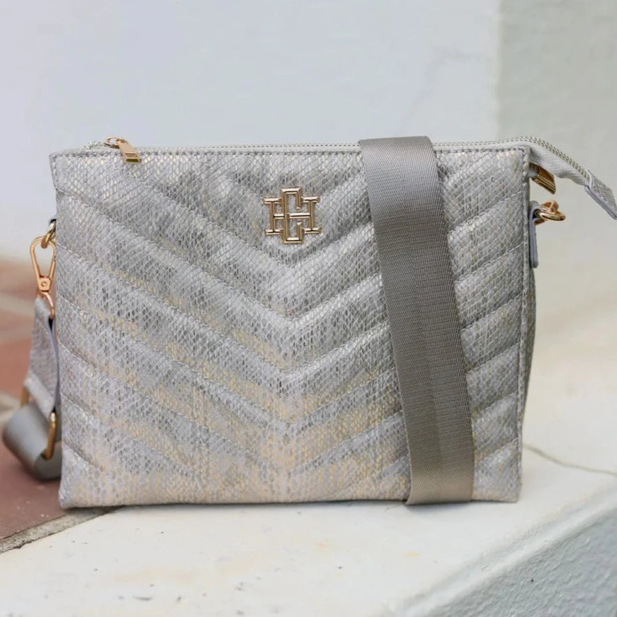 Ariana Quilted Crossbody - Metallic Champagne-Crossbody-Caroline Hill-LouisGeorge Boutique, Women’s Fashion Boutique Located in Trussville, Alabama