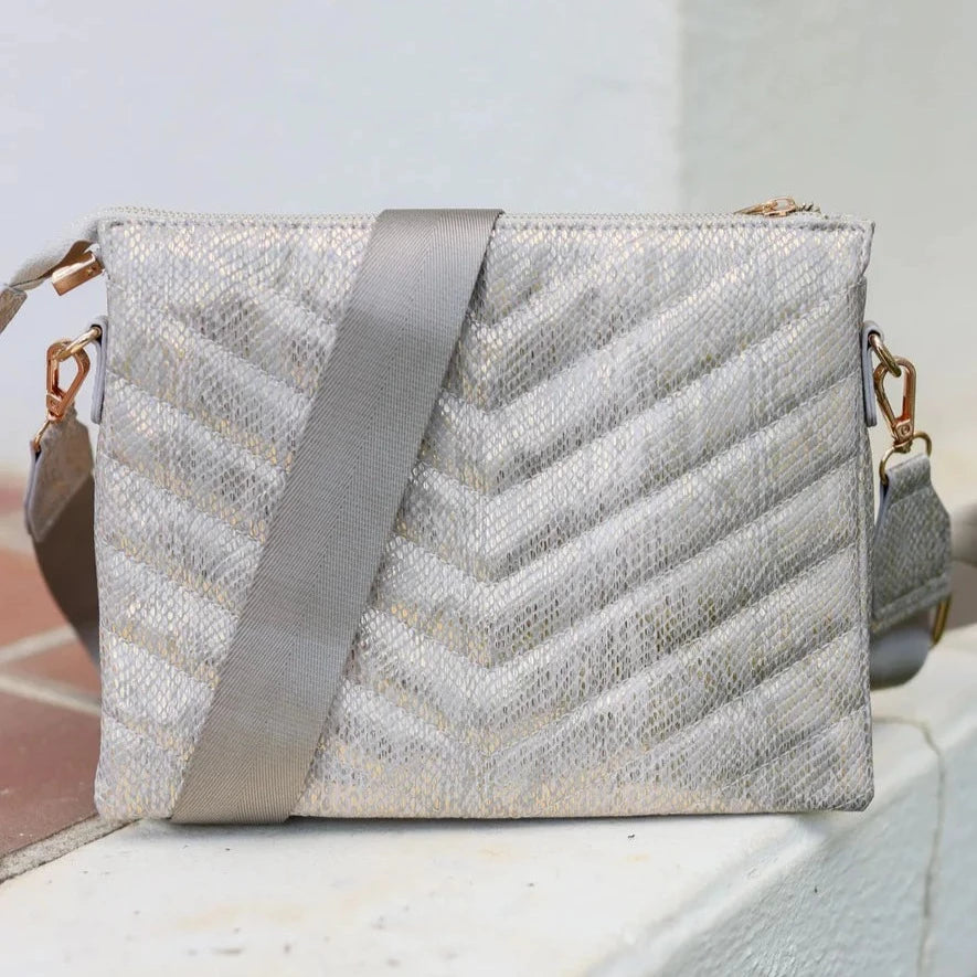 Ariana Quilted Crossbody - Metallic Champagne-Crossbody-Caroline Hill-LouisGeorge Boutique, Women’s Fashion Boutique Located in Trussville, Alabama