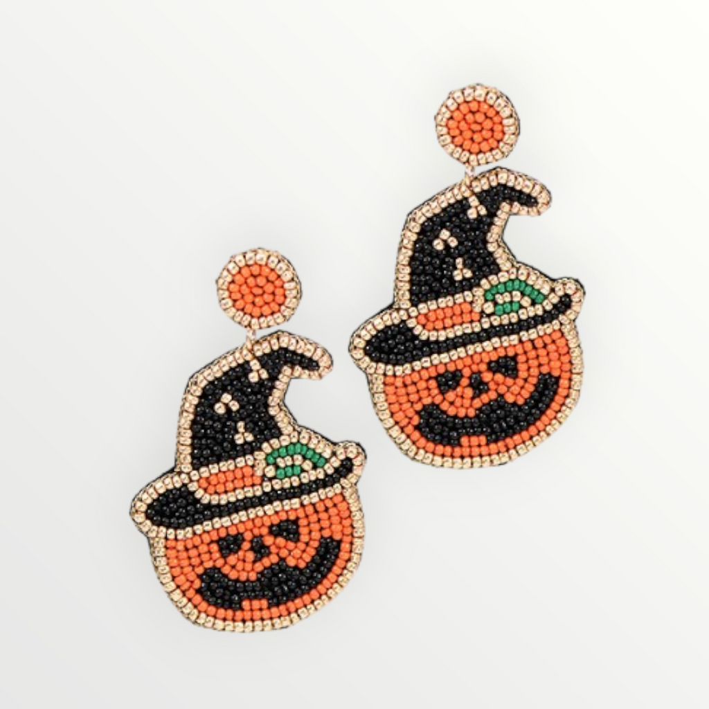 Witchy Jack-o-lantern Earrings-Earrings-LouisGeorge Boutique-LouisGeorge Boutique, Women’s Fashion Boutique Located in Trussville, Alabama