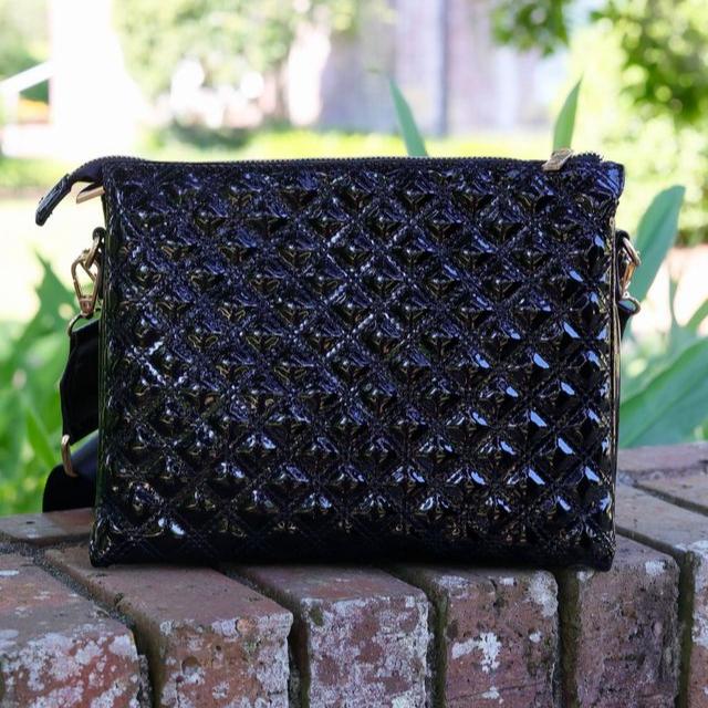 Ariana Crossbody - Black Patent-Handbags-Caroline Hill-LouisGeorge Boutique, Women’s Fashion Boutique Located in Trussville, Alabama