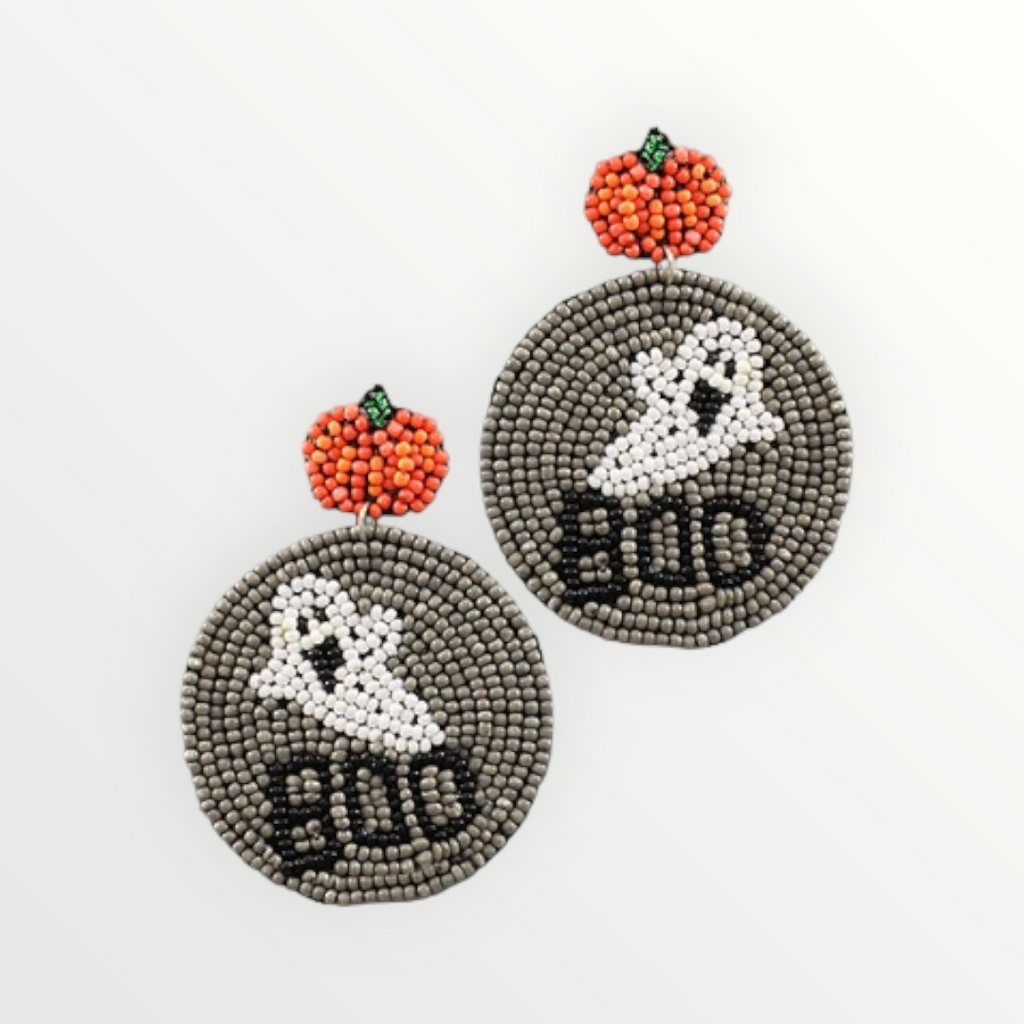 Ghostly Boo Beaded Earrings-Earrings-LouisGeorge Boutique-LouisGeorge Boutique, Women’s Fashion Boutique Located in Trussville, Alabama