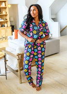 Bright Daisy Button Down Short-sleeve Pajama Set-Pajamas-LouisGeorge Boutique-LouisGeorge Boutique, Women’s Fashion Boutique Located in Trussville, Alabama