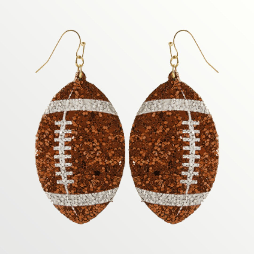 Football Glitter Earrings-Earrings-LouisGeorge Boutique-LouisGeorge Boutique, Women’s Fashion Boutique Located in Trussville, Alabama