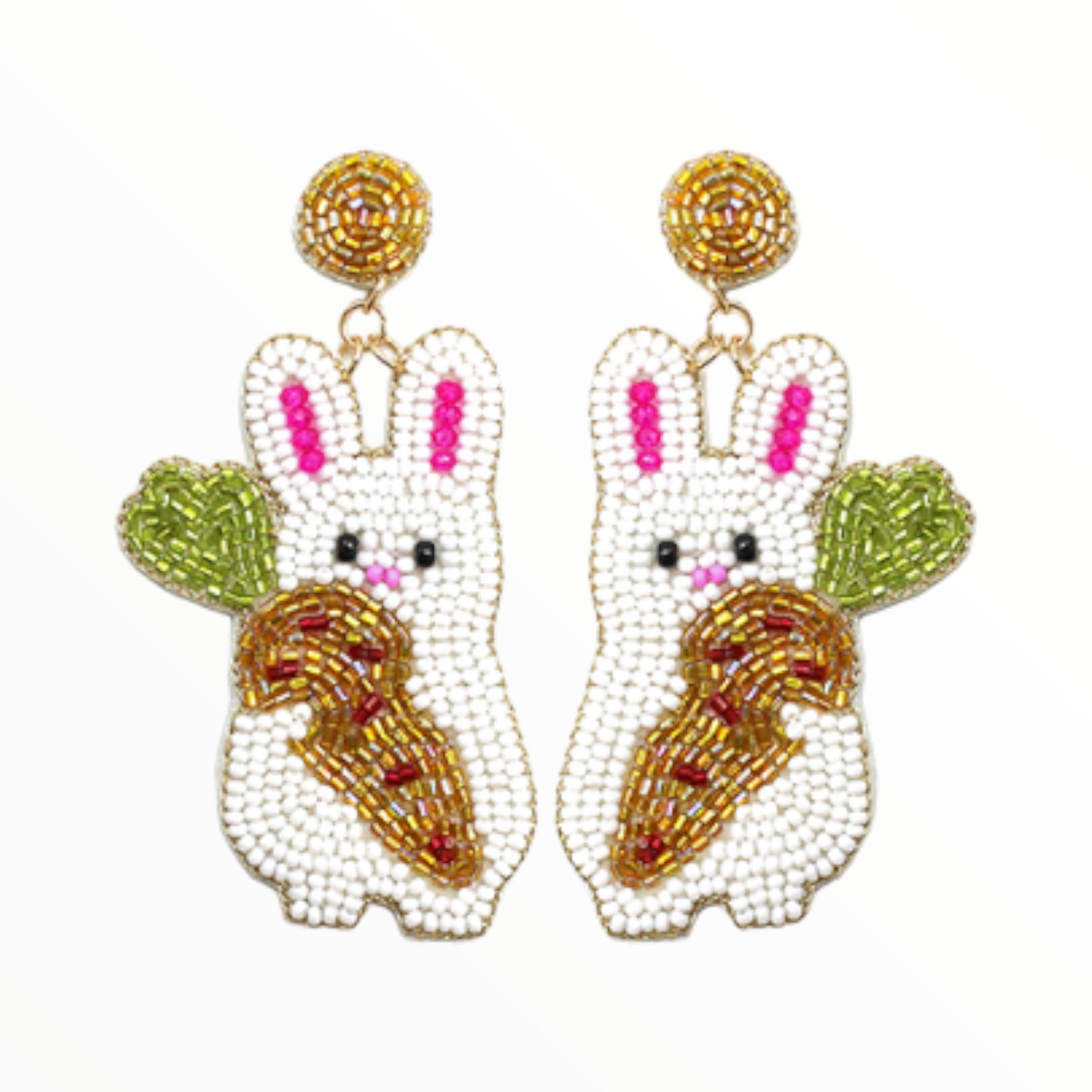 Easter Bunny & Carrot Beaded Earrings-Earrings-LouisGeorge Boutique-LouisGeorge Boutique, Women’s Fashion Boutique Located in Trussville, Alabama