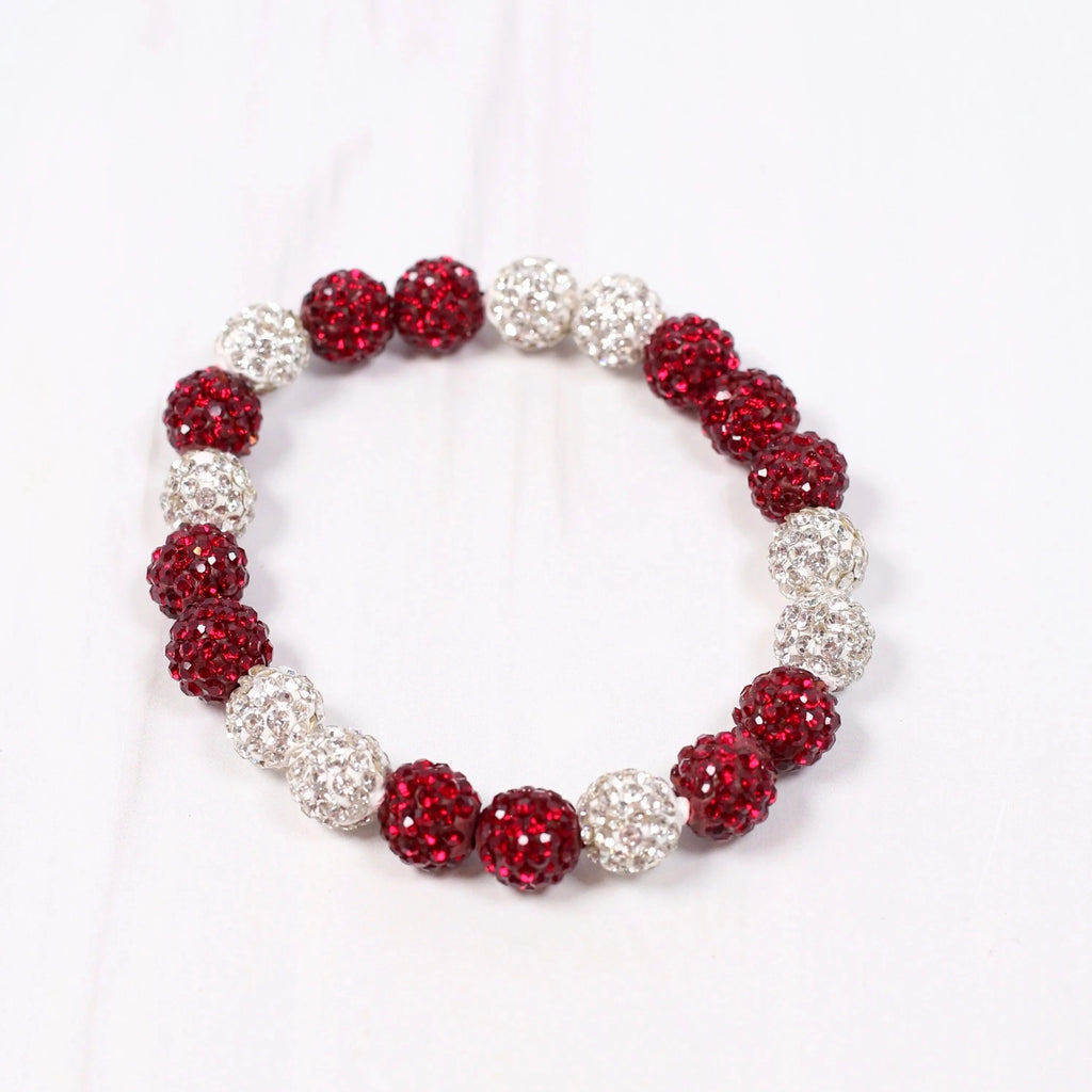 Dorothy Beaded Bracelet - Red & Silver-Bracelets-Caroline Hill-LouisGeorge Boutique, Women’s Fashion Boutique Located in Trussville, Alabama