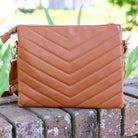 Ariana Crossbody - Camel V Quilted-Handbags-Caroline Hill-LouisGeorge Boutique, Women’s Fashion Boutique Located in Trussville, Alabama