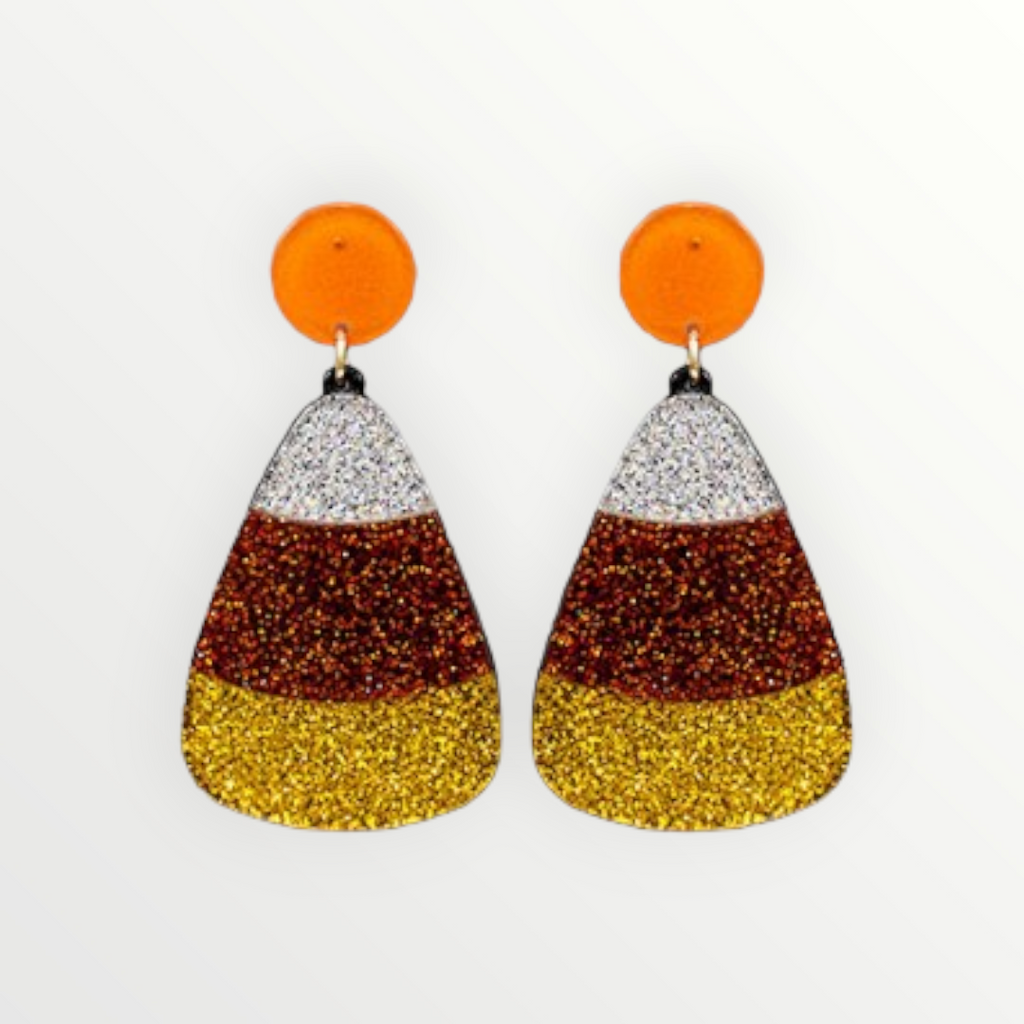 Sparkly Candy Corn Acrylic Earrings-Earrings-LouisGeorge Boutique-LouisGeorge Boutique, Women’s Fashion Boutique Located in Trussville, Alabama