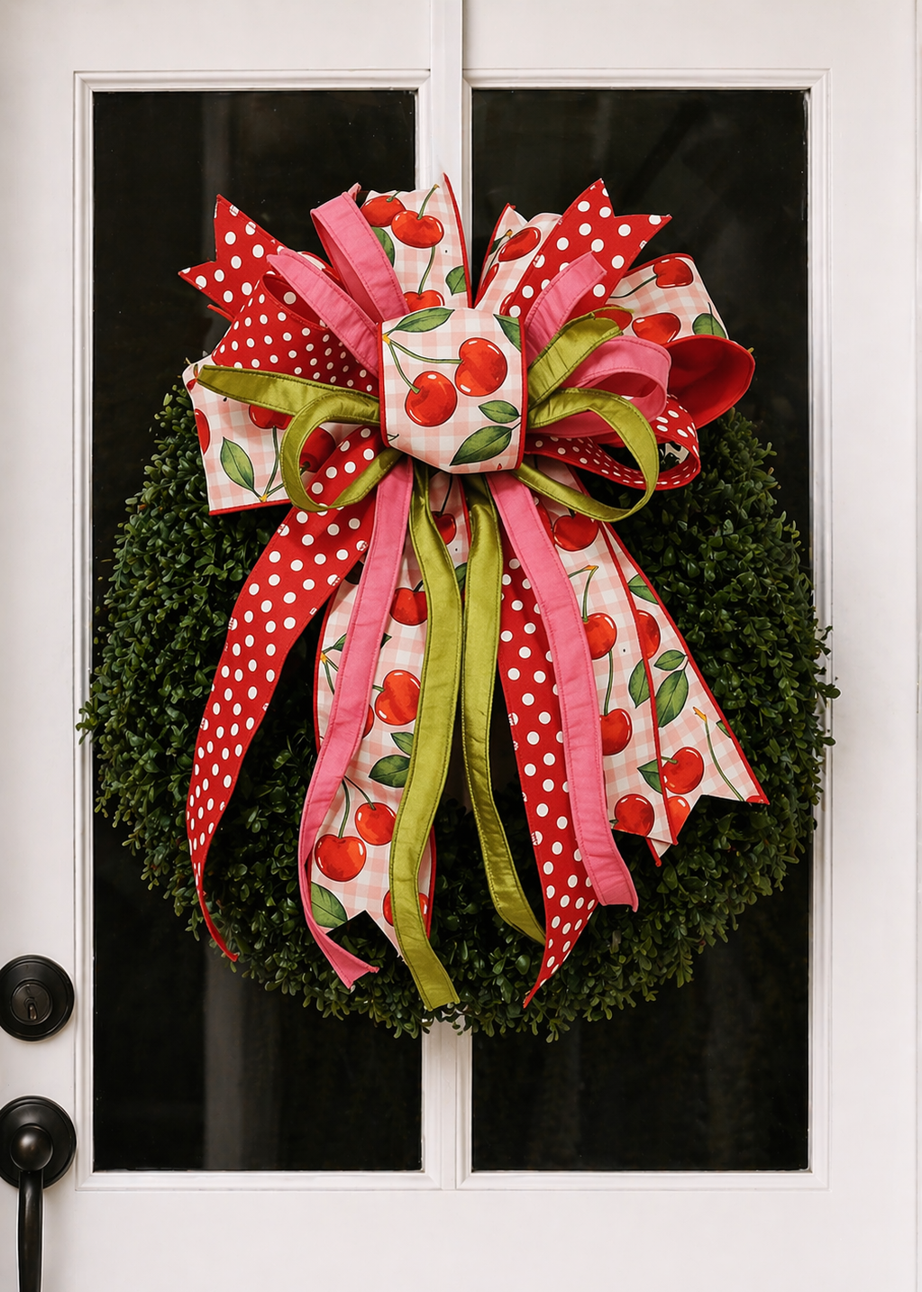 Pink & Red Cherry Luxe Bow (Bow Only)-Home Decor-LouisGeorge Boutique-LouisGeorge Boutique, Women’s Fashion Boutique Located in Trussville, Alabama