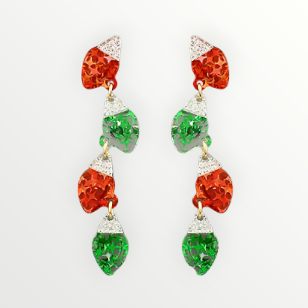 Christmas Lights Red & Green Earrings-Earrings-LouisGeorge Boutique-LouisGeorge Boutique, Women’s Fashion Boutique Located in Trussville, Alabama