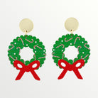 Christmas Wreath Earrings-Earrings-LouisGeorge Boutique-LouisGeorge Boutique, Women’s Fashion Boutique Located in Trussville, Alabama