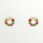 Christmas Wreath & Pearl Stud Earrings-Earrings-LouisGeorge Boutique-LouisGeorge Boutique, Women’s Fashion Boutique Located in Trussville, Alabama