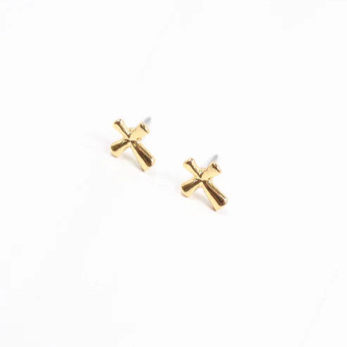 Anmore Cross Stud Earring Gold-Earrings-Caroline Hill-LouisGeorge Boutique, Women’s Fashion Boutique Located in Trussville, Alabama