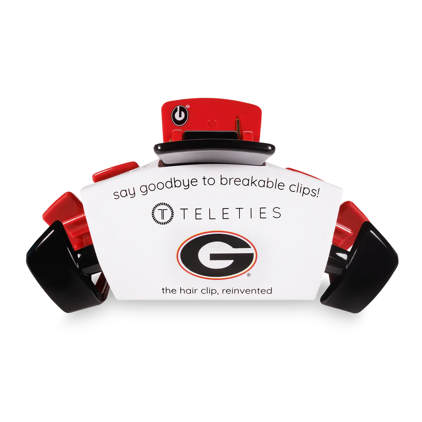 TELETIES University of Georgia Large Hair Clip-Apparel-TELETIES-LouisGeorge Boutique, Women’s Fashion Boutique Located in Trussville, Alabama