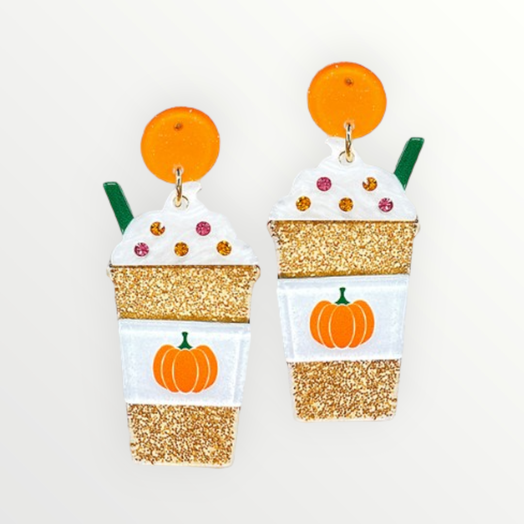 Sparkly Pumpkin Spice Latte Earrings-Earrings-LouisGeorge Boutique-LouisGeorge Boutique, Women’s Fashion Boutique Located in Trussville, Alabama