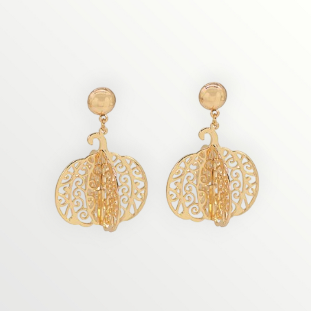 Gold Pumpkin Earrings-Earrings-LouisGeorge Boutique-LouisGeorge Boutique, Women’s Fashion Boutique Located in Trussville, Alabama