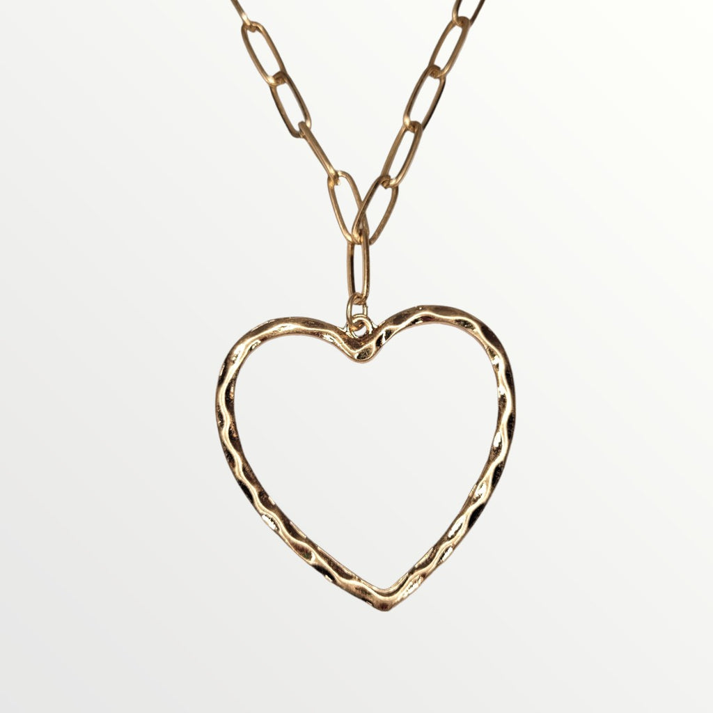 Open Heart Worn Gold Necklace-Necklaces-LouisGeorge Boutique-LouisGeorge Boutique, Women’s Fashion Boutique Located in Trussville, Alabama