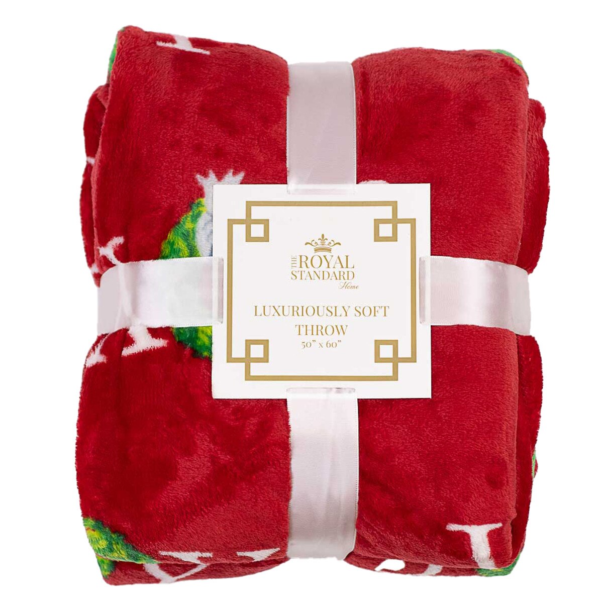 Grand Joy Wreath Throw - Red/Green-Blanket Throw-The Royal Standard-LouisGeorge Boutique, Women’s Fashion Boutique Located in Trussville, Alabama