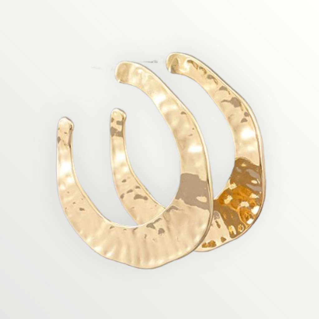 Hammered Gold Gradual Open Hoops-Earrings-louisgeorgeboutique-LouisGeorge Boutique, Women’s Fashion Boutique Located in Trussville, Alabama
