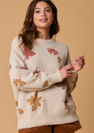 Taupe Luxe Fall Leaves Sweater-Apparel-Fantastic Fawn-LouisGeorge Boutique, Women’s Fashion Boutique Located in Trussville, Alabama