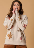 Taupe Luxe Fall Leaves Sweater-Apparel-Fantastic Fawn-LouisGeorge Boutique, Women’s Fashion Boutique Located in Trussville, Alabama