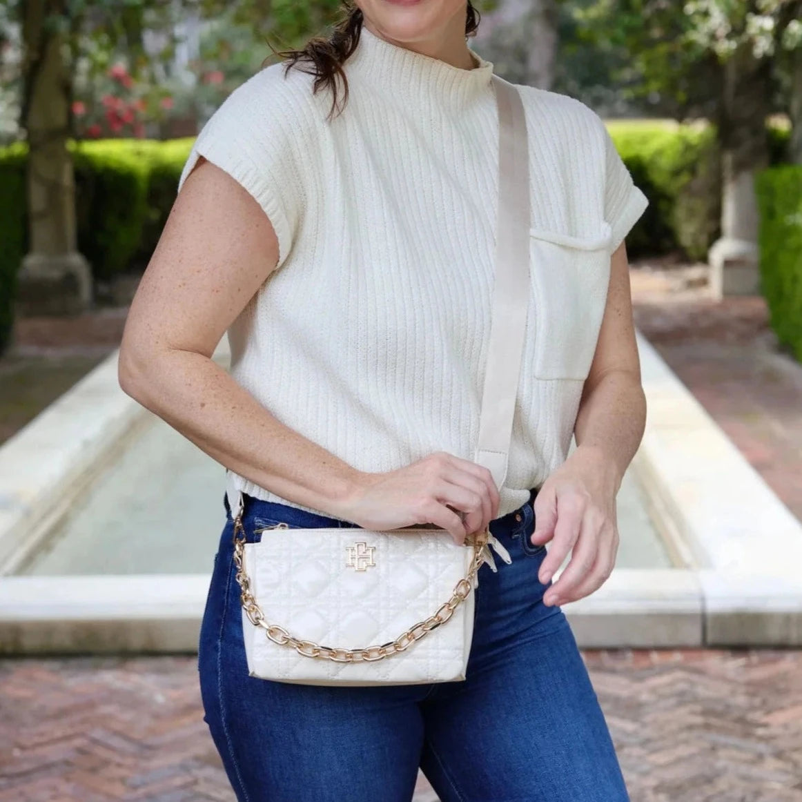 Jace Quilted Crossbody - Ivory-Crossbody-Caroline Hill-LouisGeorge Boutique, Women’s Fashion Boutique Located in Trussville, Alabama