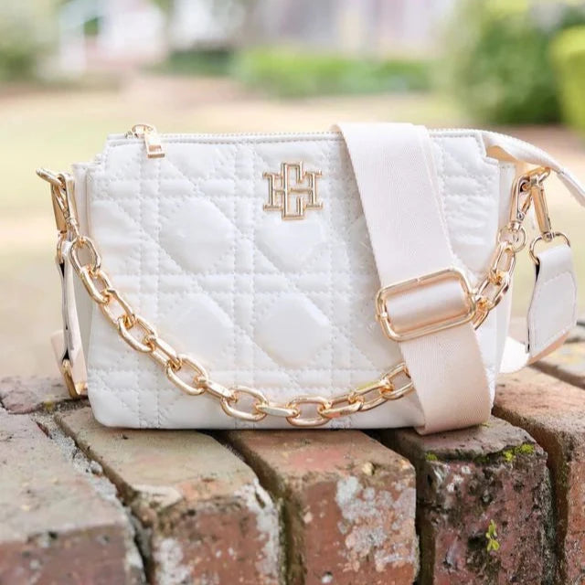 Jace Quilted Crossbody - Ivory Patent-Crossbody-Caroline Hill-LouisGeorge Boutique, Women’s Fashion Boutique Located in Trussville, Alabama