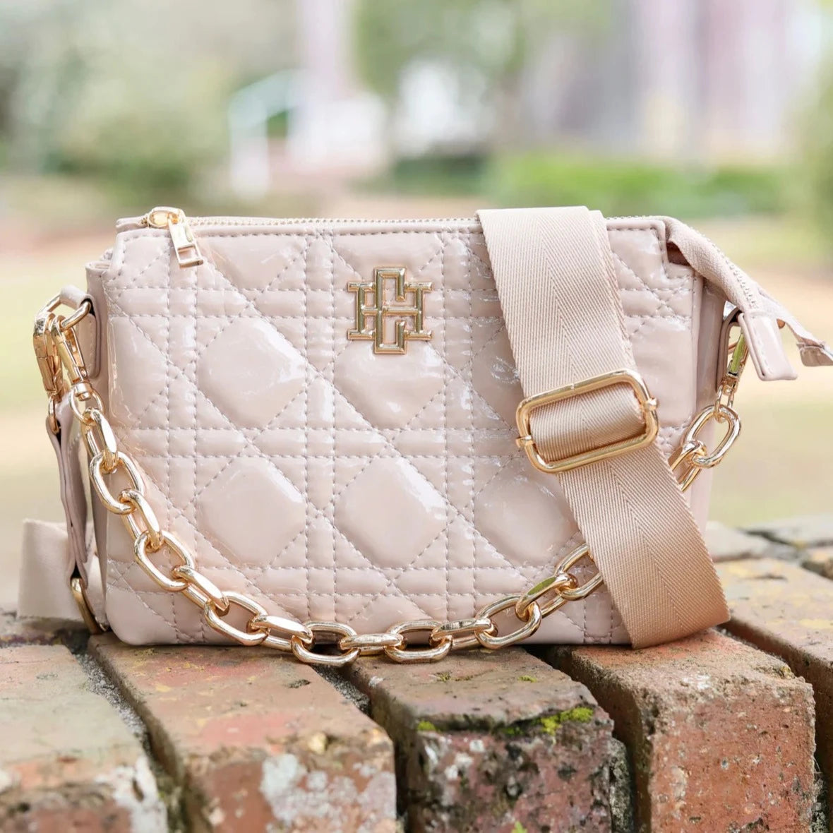 Jace Quilted Crossbody - Nude-Crossbody-Caroline Hill-LouisGeorge Boutique, Women’s Fashion Boutique Located in Trussville, Alabama