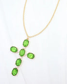Gregory Glass Stone Cross Necklace Emerald-Necklaces-LouisGeorge Boutique-LouisGeorge Boutique, Women’s Fashion Boutique Located in Trussville, Alabama
