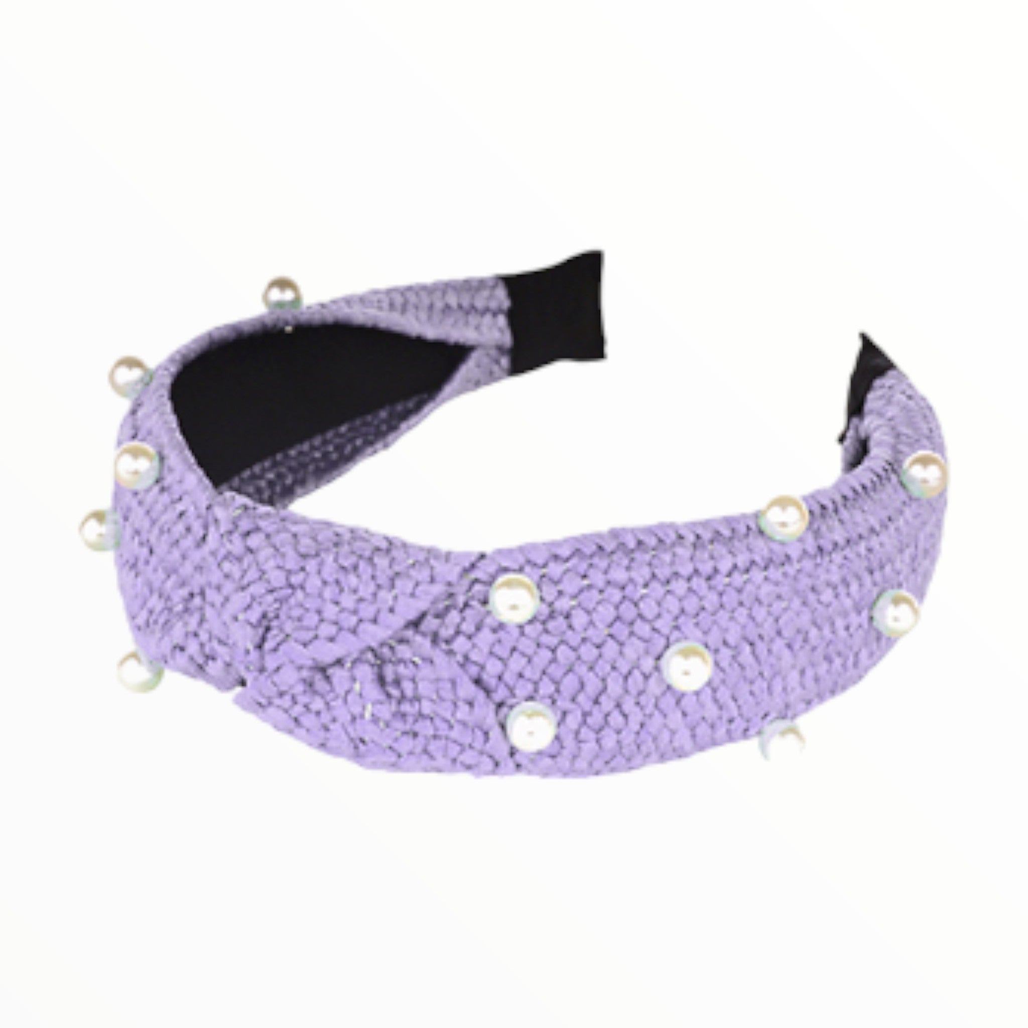 Lavender Pearl Embellished Top Knot Headband-Accessories-LouisGeorge Boutique-LouisGeorge Boutique, Women’s Fashion Boutique Located in Trussville, Alabama
