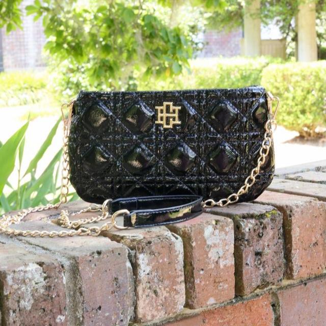 Livi Quilted Crossbody - Black Patent-Crossbody-Caroline Hill-LouisGeorge Boutique, Women’s Fashion Boutique Located in Trussville, Alabama