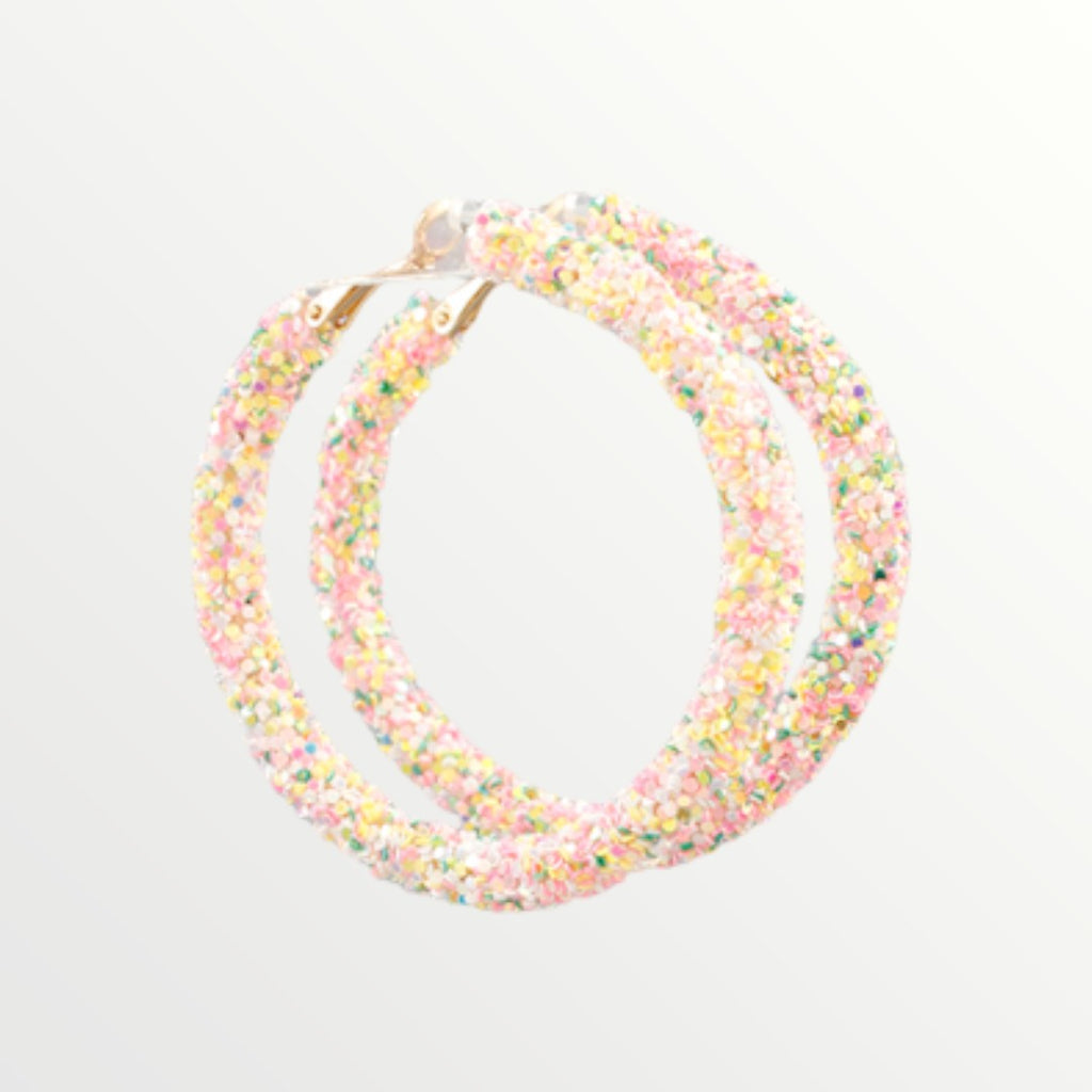 Light Confetti Glitter Hoops-Earrings-LouisGeorge Boutique-LouisGeorge Boutique, Women’s Fashion Boutique Located in Trussville, Alabama