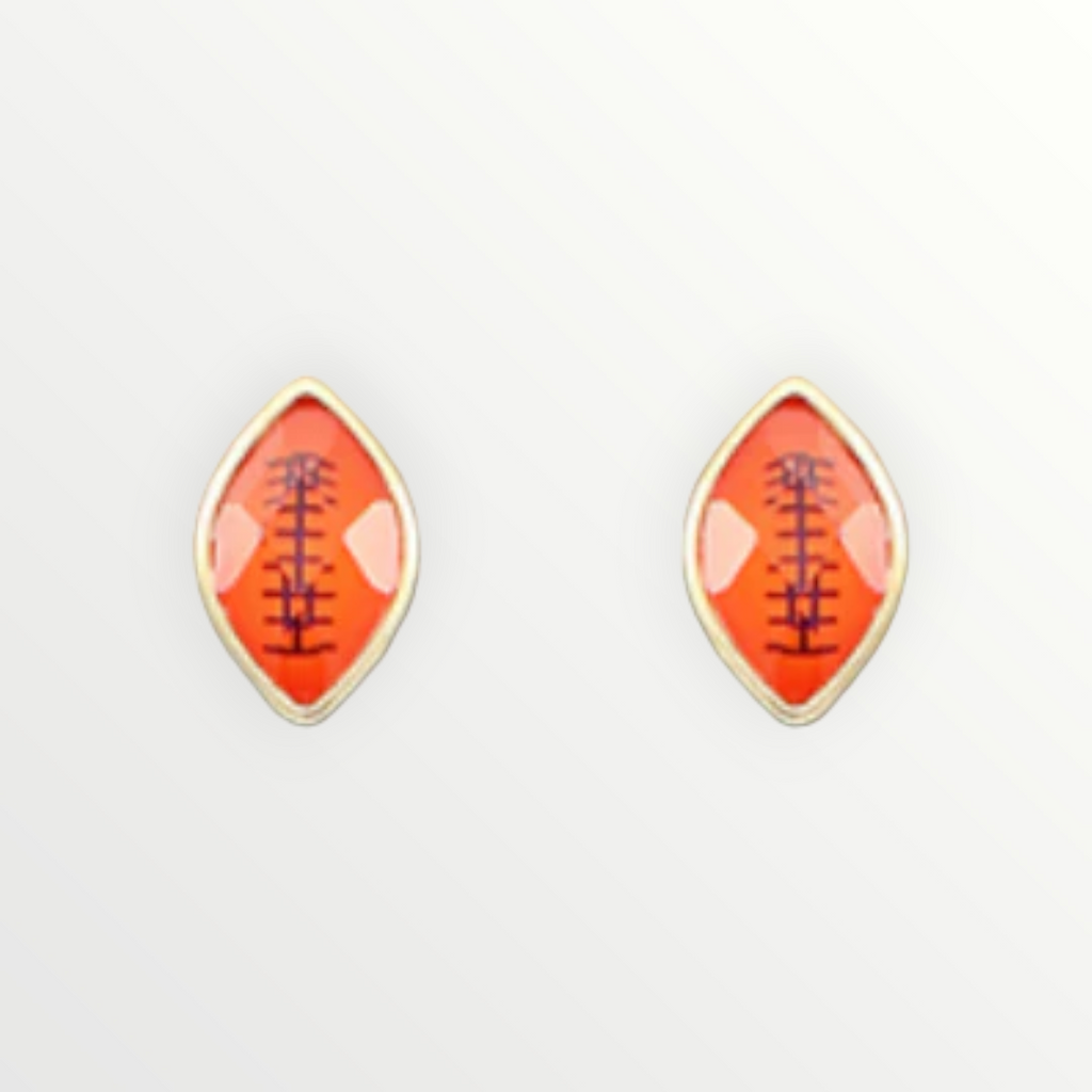 Mini Orange & Blue Football Earrings-Earrings-LouisGeorge Boutique-LouisGeorge Boutique, Women’s Fashion Boutique Located in Trussville, Alabama