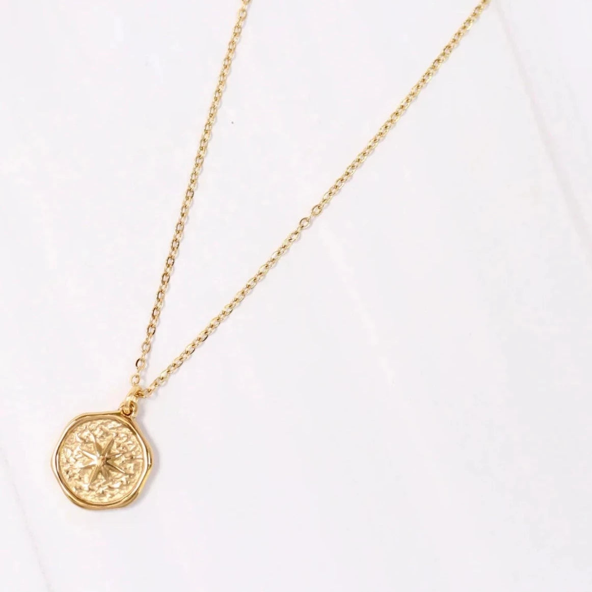Marieville Circle Charm Necklace Gold-Necklaces-Caroline Hill-LouisGeorge Boutique, Women’s Fashion Boutique Located in Trussville, Alabama