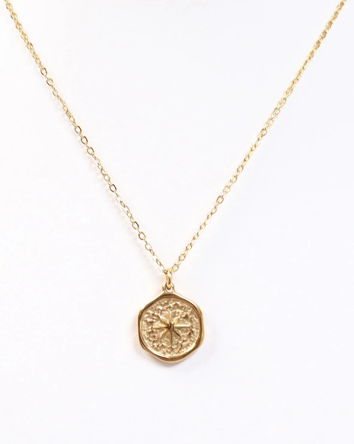 Marieville Circle Charm Necklace Gold-Necklaces-Caroline Hill-LouisGeorge Boutique, Women’s Fashion Boutique Located in Trussville, Alabama