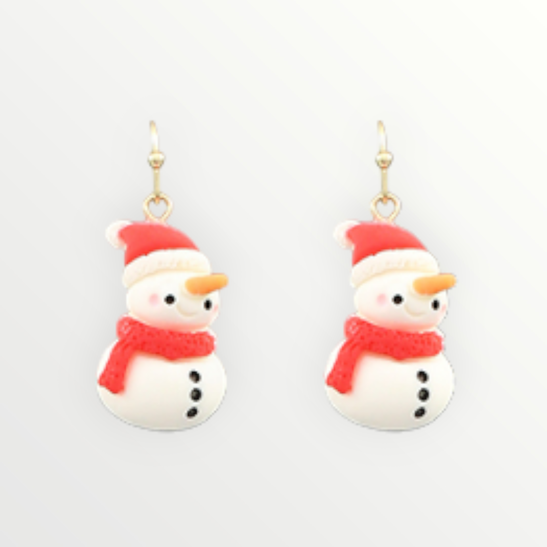 Mini Clay Snowman Earrings-Earrings-LouisGeorge Boutique-LouisGeorge Boutique, Women’s Fashion Boutique Located in Trussville, Alabama