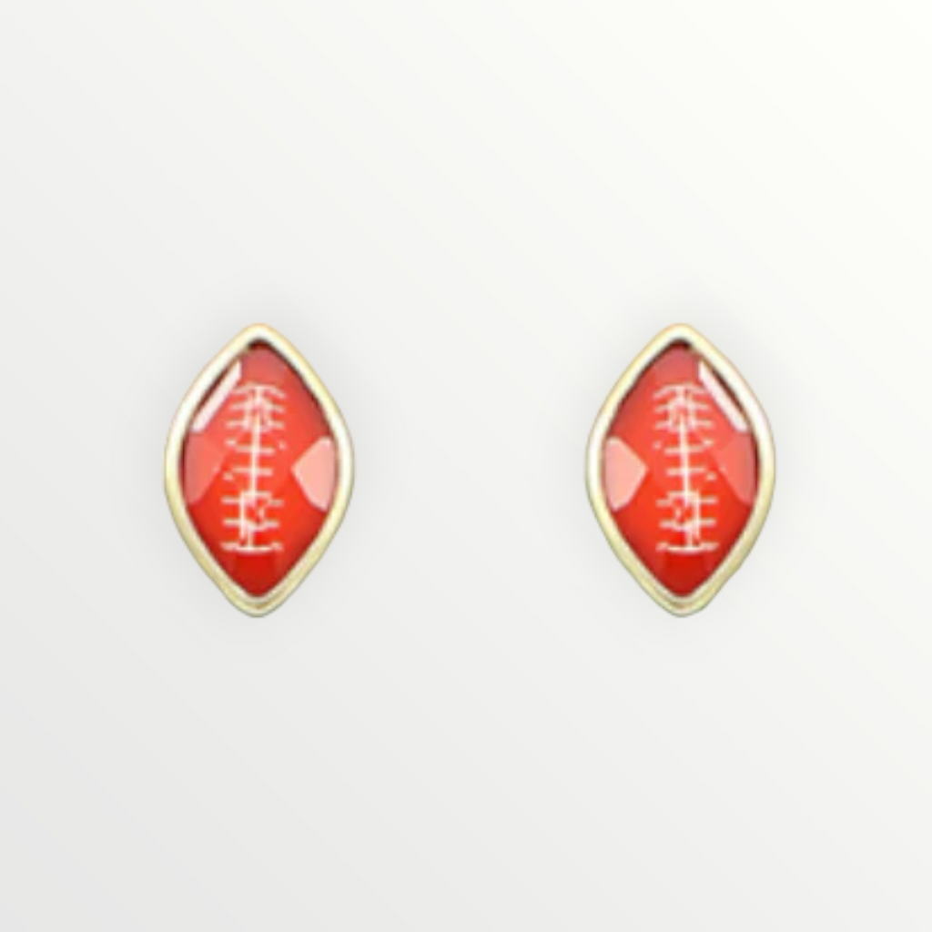 Mini Red & White Football Earrings-Earrings-LouisGeorge Boutique-LouisGeorge Boutique, Women’s Fashion Boutique Located in Trussville, Alabama