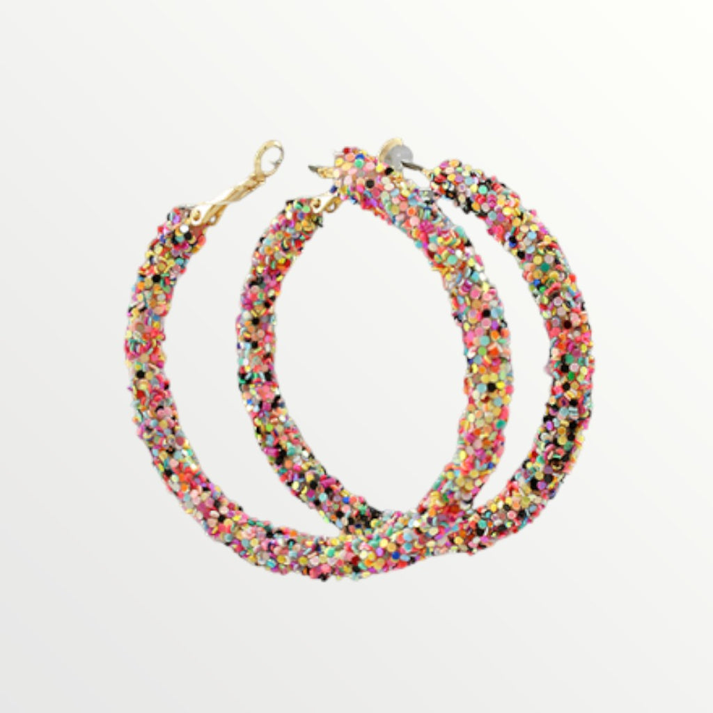 Confetti Glitter Hoops-Earrings-LouisGeorge Boutique-LouisGeorge Boutique, Women’s Fashion Boutique Located in Trussville, Alabama