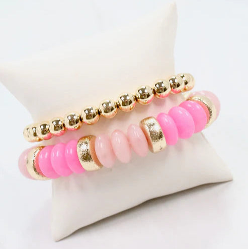 Grimes Bracelet Set Pink-Bracelet-Caroline Hill-LouisGeorge Boutique, Women’s Fashion Boutique Located in Trussville, Alabama